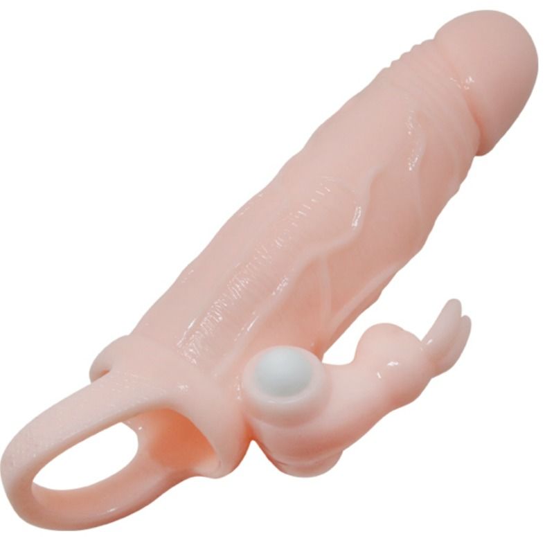 BAILE Brave – Penishülle mit Kaninchen und Doppelmotor, fleischfarben, 16,5 cm