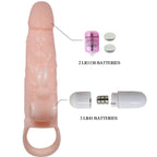 BAILE Brave – Penishülle mit Kaninchen und Doppelmotor, fleischfarben, 16,5 cm