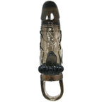 BAILE Brave – Penishülle mit Klitoris- und Analstimulation, Doppelkugel, schwarz, 16,5 cm