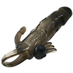 BAILE Brave – Penishülle mit Klitoris- und Analstimulation, Doppelkugel, schwarz, 16,5 cm