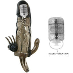 BAILE Brave – Penishülle mit Klitoris- und Analstimulation, Doppelkugel, schwarz, 16,5 cm