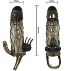 BAILE Brave – Penishülle mit Klitoris- und Analstimulation, Doppelkugel, schwarz, 16,5 cm