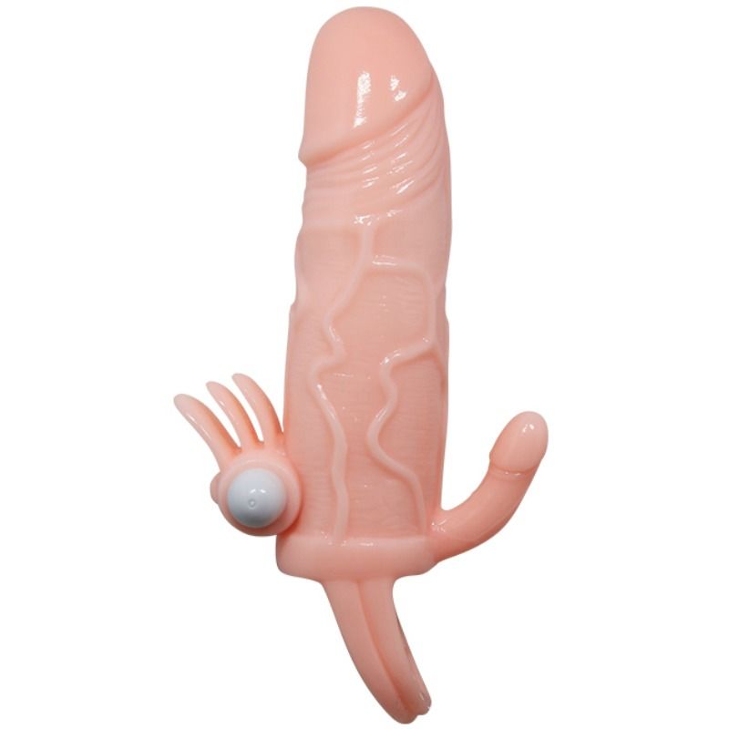 BAILE Brave – Copertura pene uomo coraggioso con clitito e carne per stimolazione anale 16.5 cm