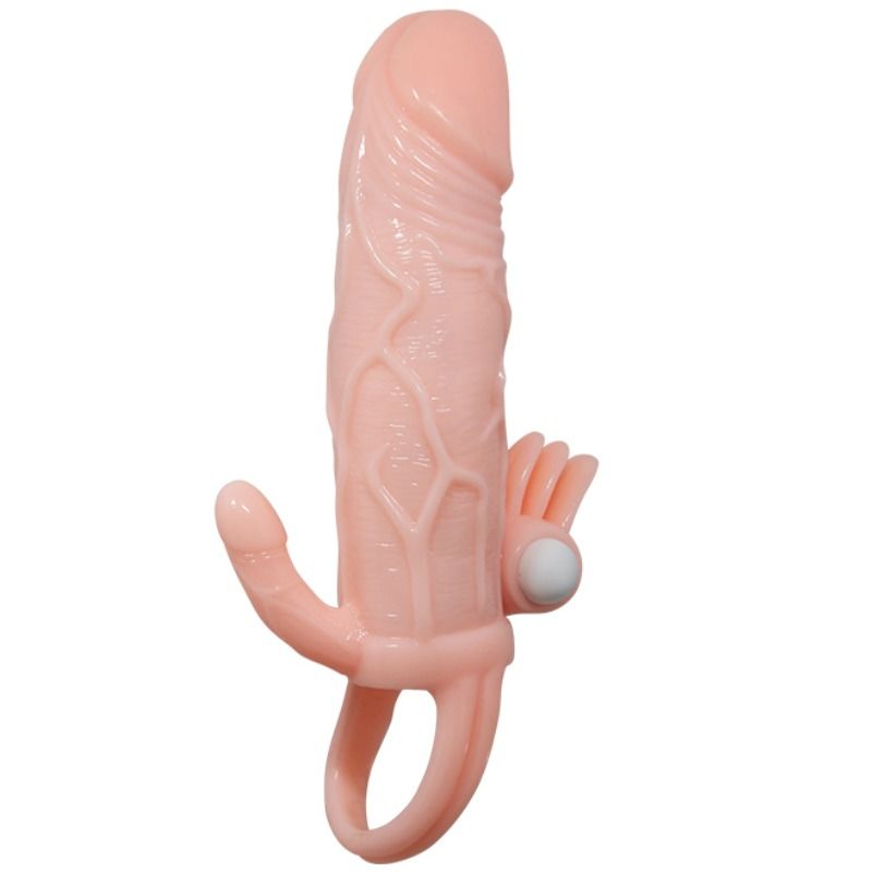 BAILE Brave – Copertura pene uomo coraggioso con clitito e carne per stimolazione anale 16.5 cm