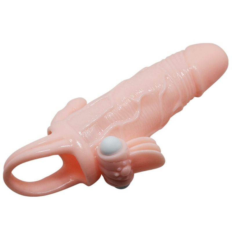 BAILE Brave – Copertura pene uomo coraggioso con clitito e carne per stimolazione anale 16.5 cm