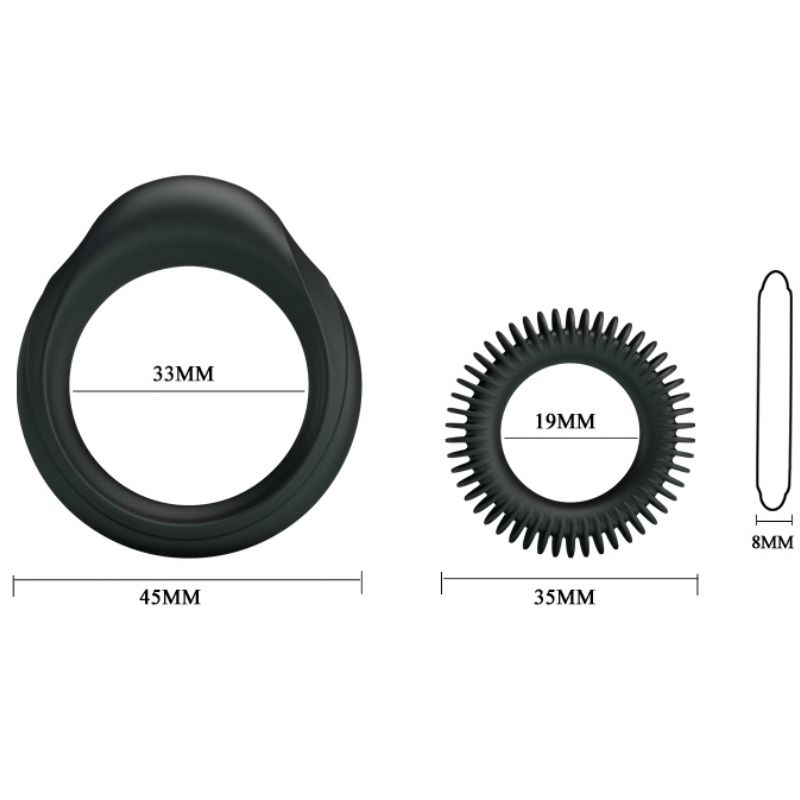 BAILE Manhood – Kit 2 anelli in silicone ring