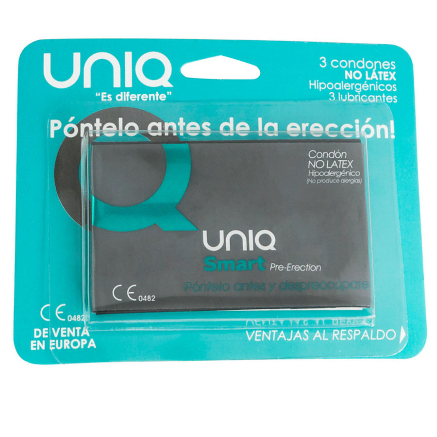 UNIQ Smart – Latex free pre-erection condoms 3 units