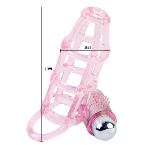 BAILE Sweet – Rosa Silikonhülle mit Penisring und 10 Vibrationsrhythmen