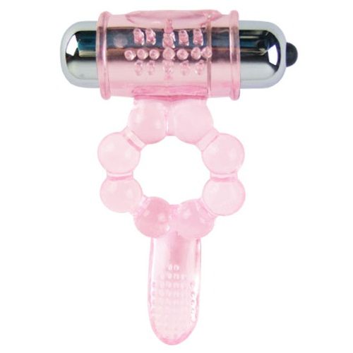 BAILE – Anello in silicone 10 ritmi di lingua con vibrazione rosa