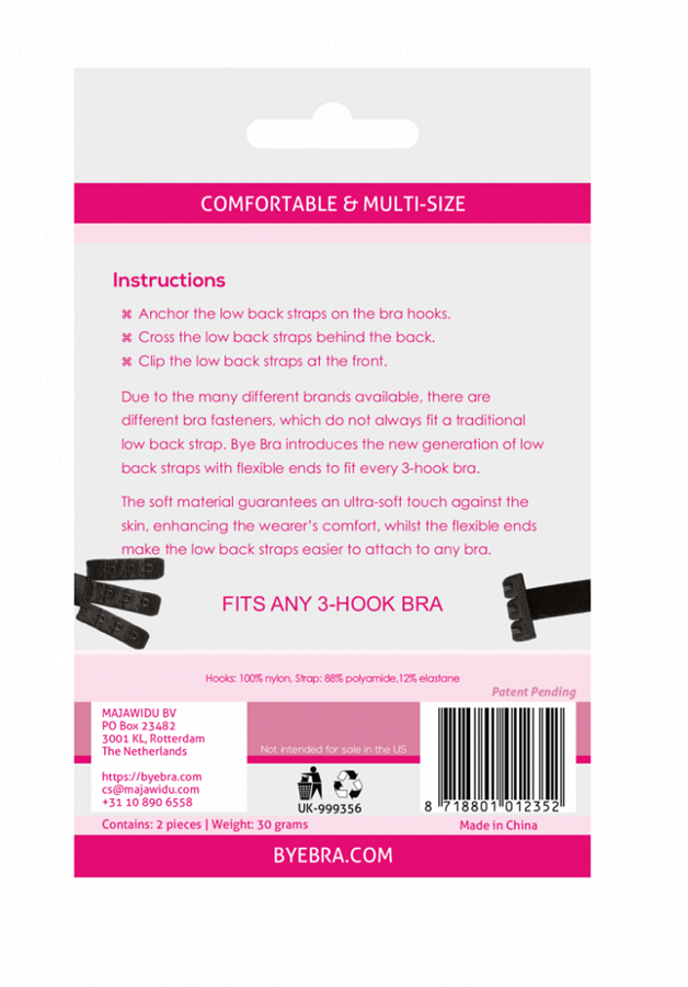 BYE-BRA – Open back bra adapter black & white