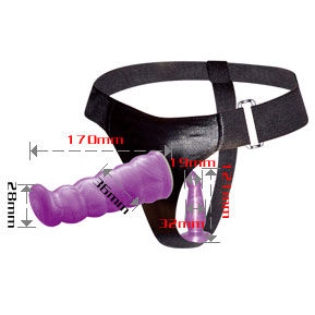 BAILE – Vaginal- und Anal-Strap-on Flieder mit G-Punkt-Dildo, 17 cm