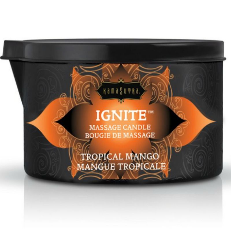 KAMASUTRA Massagekerze – mit tropischem Mangoduft, 170 g