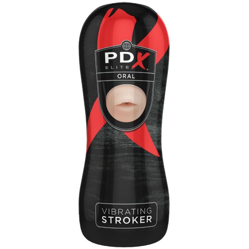 PDX Elite Oral Stroker – Vibrierender Masturbator aus Fanta Flesh