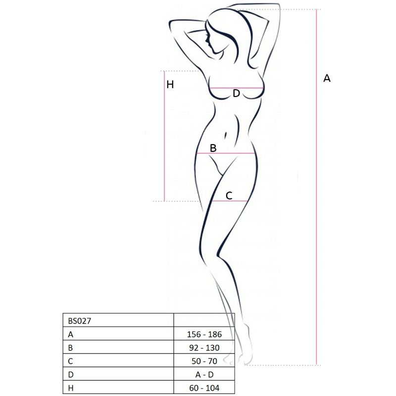 PASSION Woman BS027 – Bodystocking im Kleid-Stil, schwarz, Einheitsgrösse
