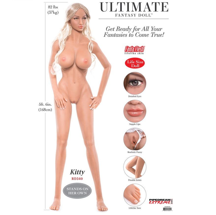 EXTREME TOYZ Ultimate Fantasy Kitty – Liebespuppe mit Edelstahlskelett, 168 cm