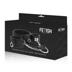 FETISH SUBMISSIVE Halsband & Handschellen-Set – mit Metallgliederkette, Neopren-Futter