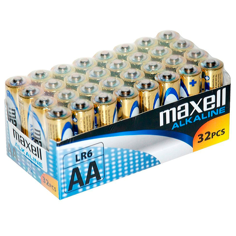 MAXELL – Pile alcaline AA LR6, lot de 32
