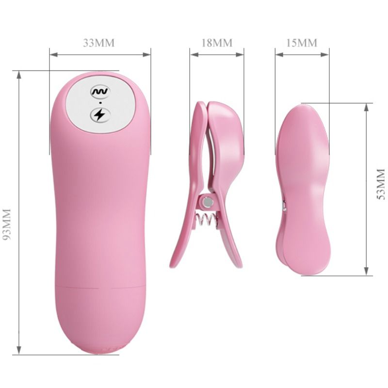 BAILE – Vibrierende Nippelklemmen mit Elektroschock-Funktion