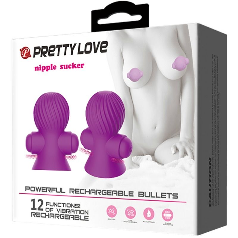 PRETTY LOVE Nippelstimulatoren – 12 Vibrationsmodi, lila