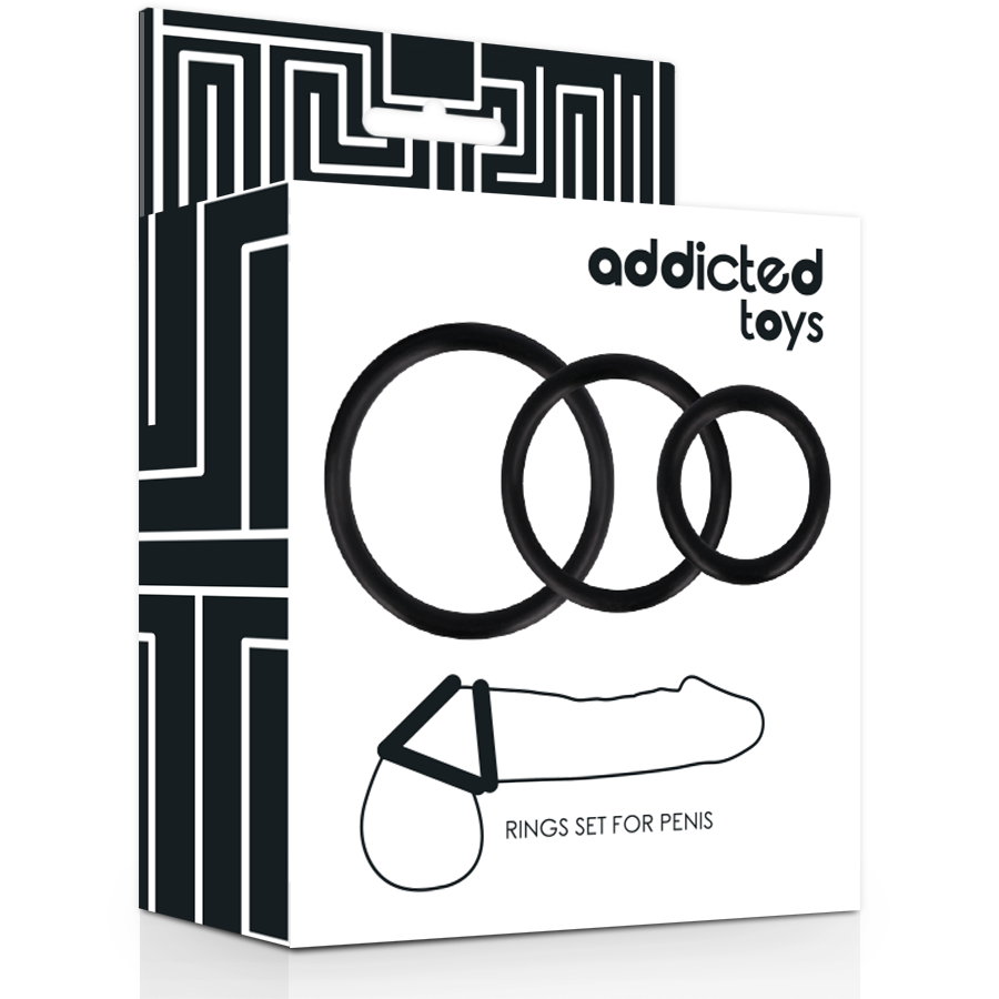 ADDICTED TOYS – Rings set for Penis black