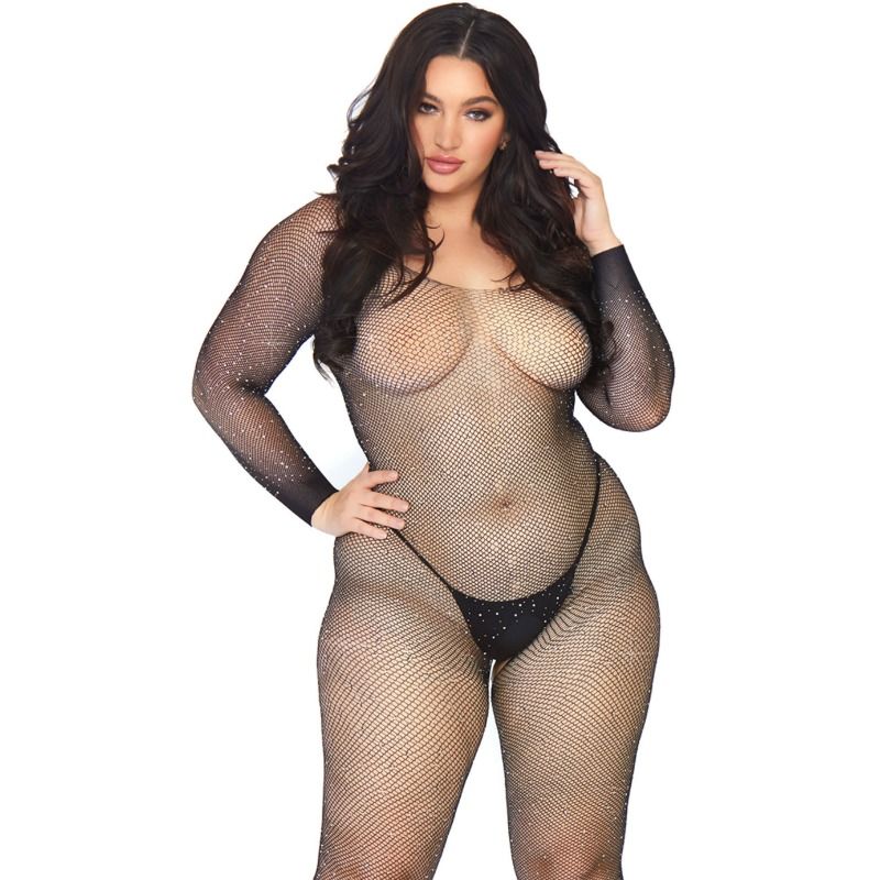 LEG AVENUE Crystalized Net – Body stocking 1x-2x