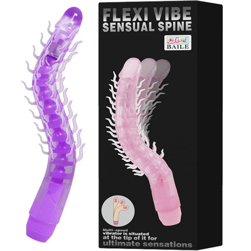 BAILE Flexi Vibe Sensual Spine – Bendable vibrating dildo lilac 23.5 cm