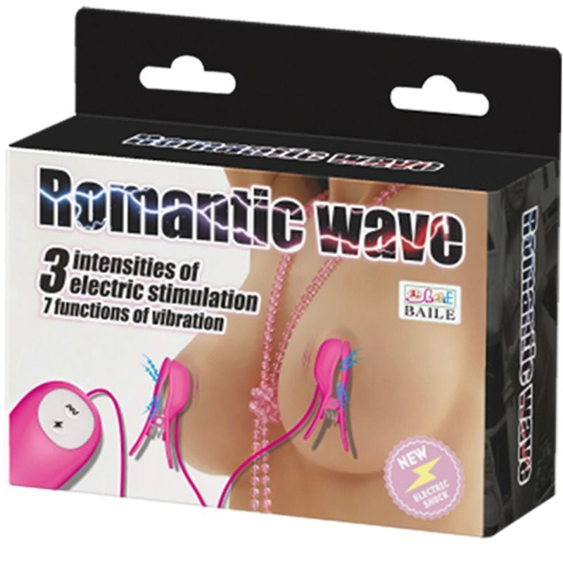 BAILE – Vibrierende Brustwarzenklammern mit Elektroschock, fuchsia