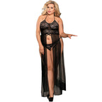SUBBLIME – QUEEN PLUS DRESS-TOP AND THONG SET BLACK