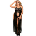 SUBBLIME – QUEEN PLUS DRESS-TOP AND THONG SET BLACK