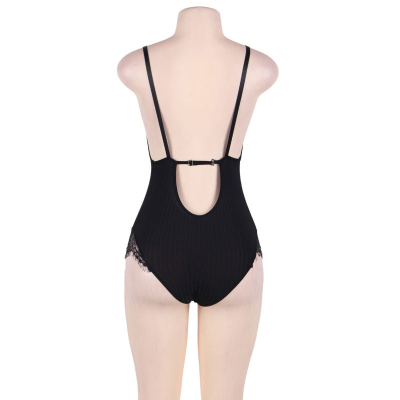 SUBBLIME Queen Plus – Body trasparente con frange nere