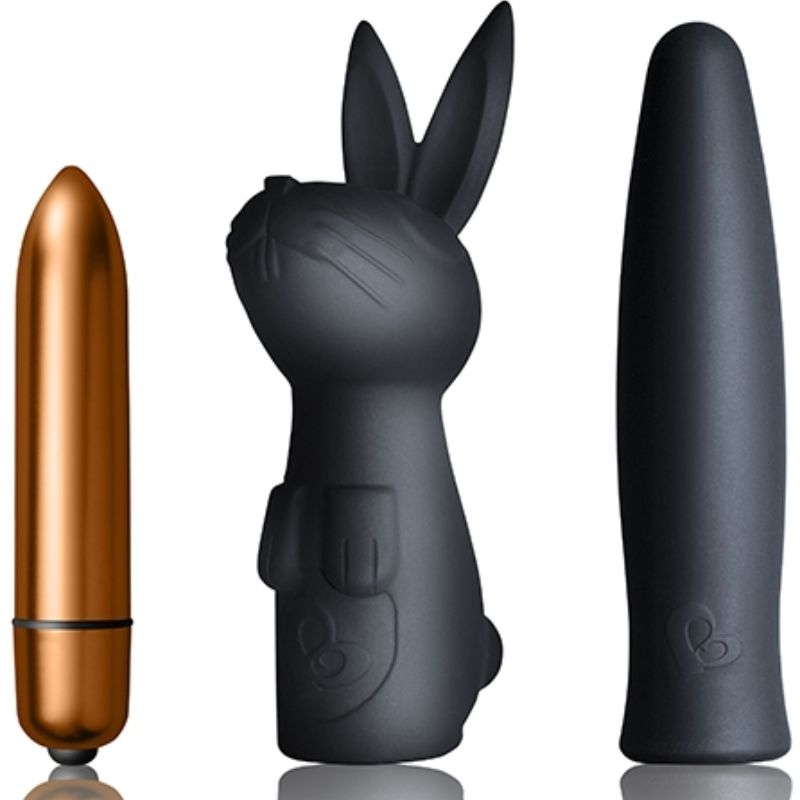 ROCKS-OFF Silhouette Dark Desire – Kaninchen-Vibrator-Set mit Etui