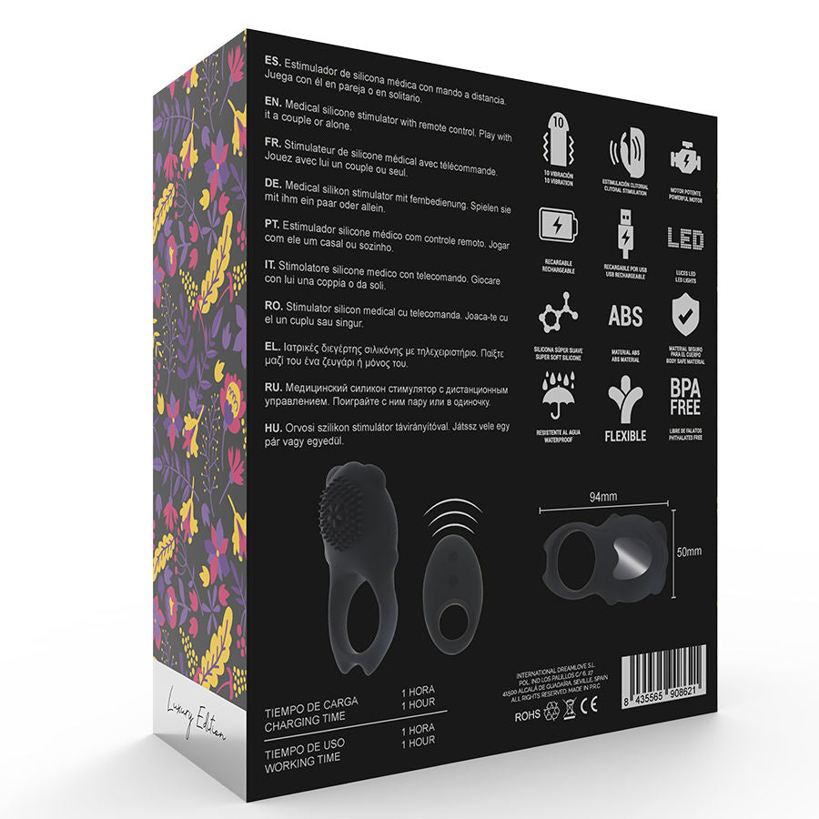 MIA Colosseo – Vibrationsring mit Fernbedienung, Schwarz