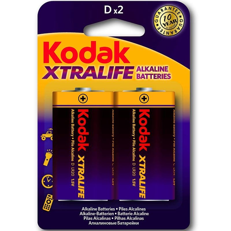 Kodak – Xtralife piles alcalines D LR20, 1,5 V
