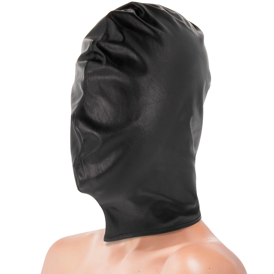 DARKNESS Unterwerfungsmaske – Satin, Schwarz