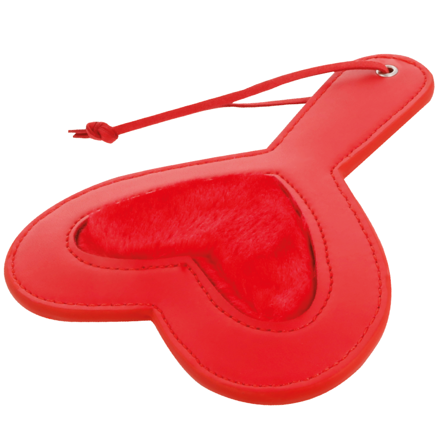 DARKNESS Fetish Love Paddel – Velours, Rot, 19 x 15 cm