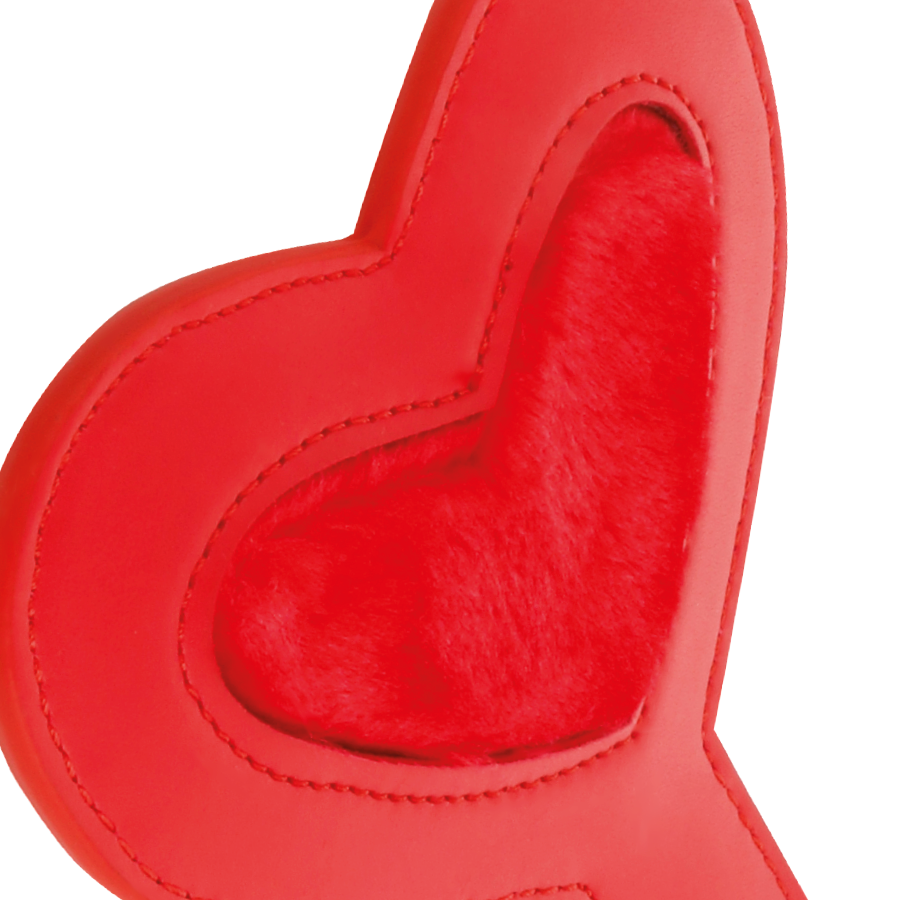 DARKNESS Fetish Love Paddel – Velours, Rot, 19 x 15 cm