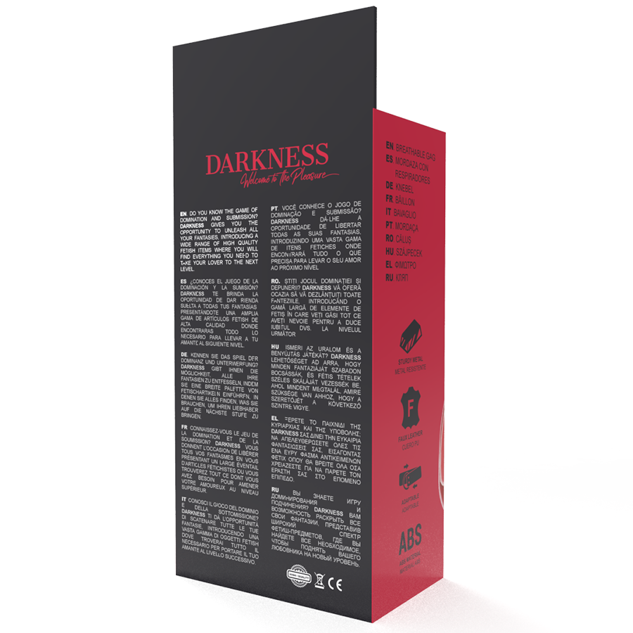 DARKNESS Ballknebel – atmungsaktiv, Rot