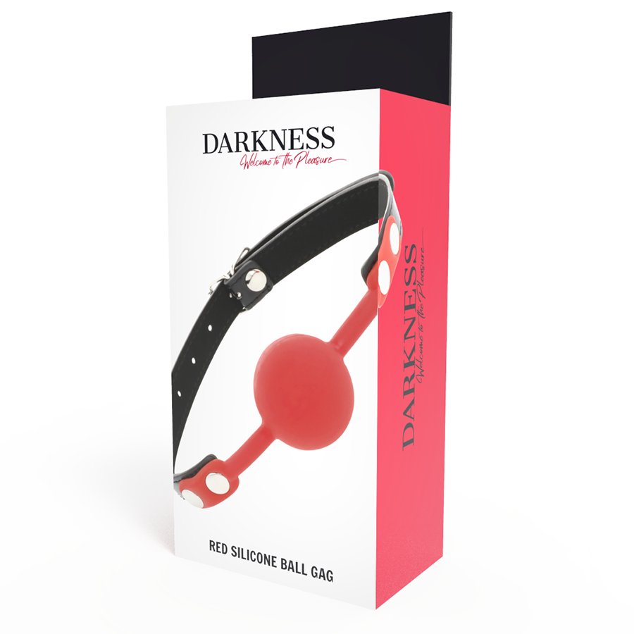 DARKNESS Silikon-Knebel – Rot, mit Lederriemen