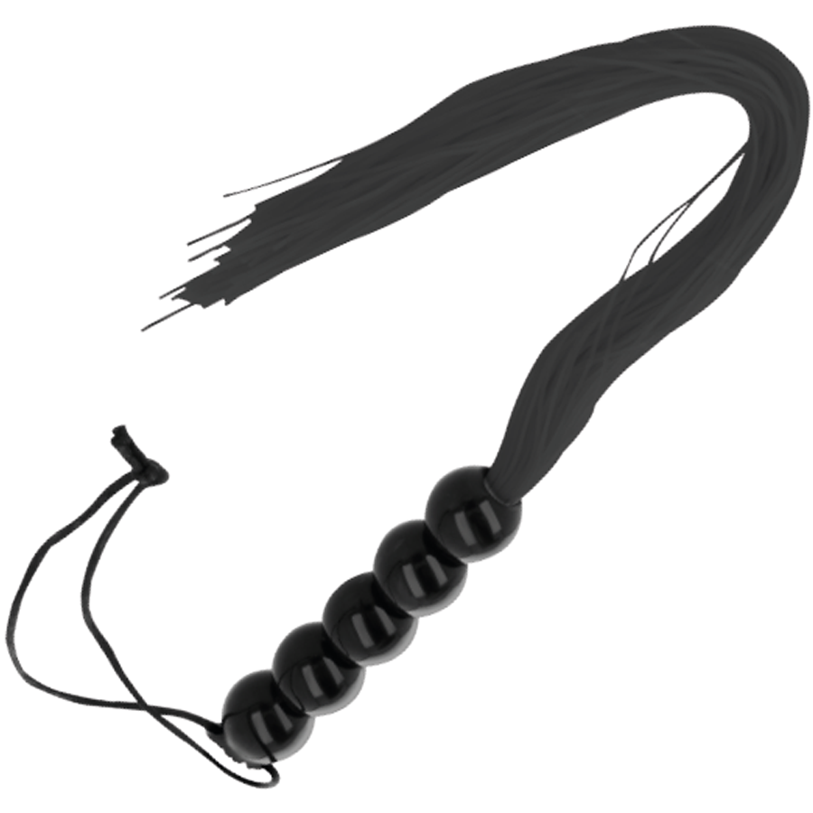 DARKNESS Dünne Bondage-Peitsche – Schwarz, 45 cm