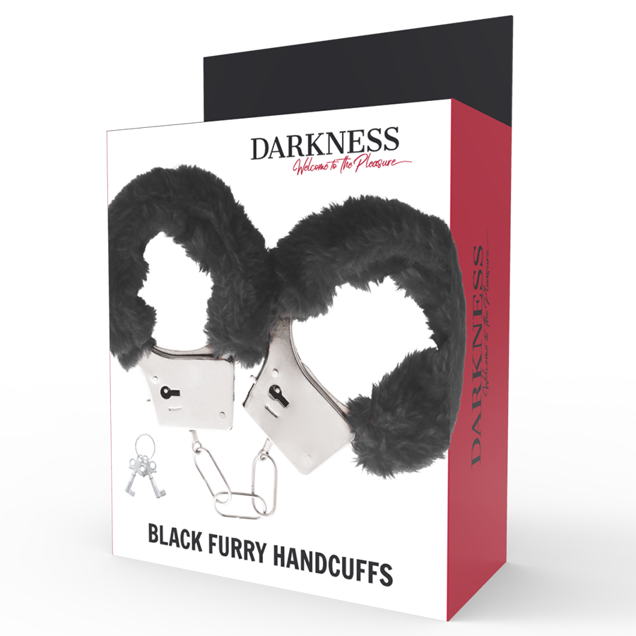 DARKNESS – Black lined metal handcuffs