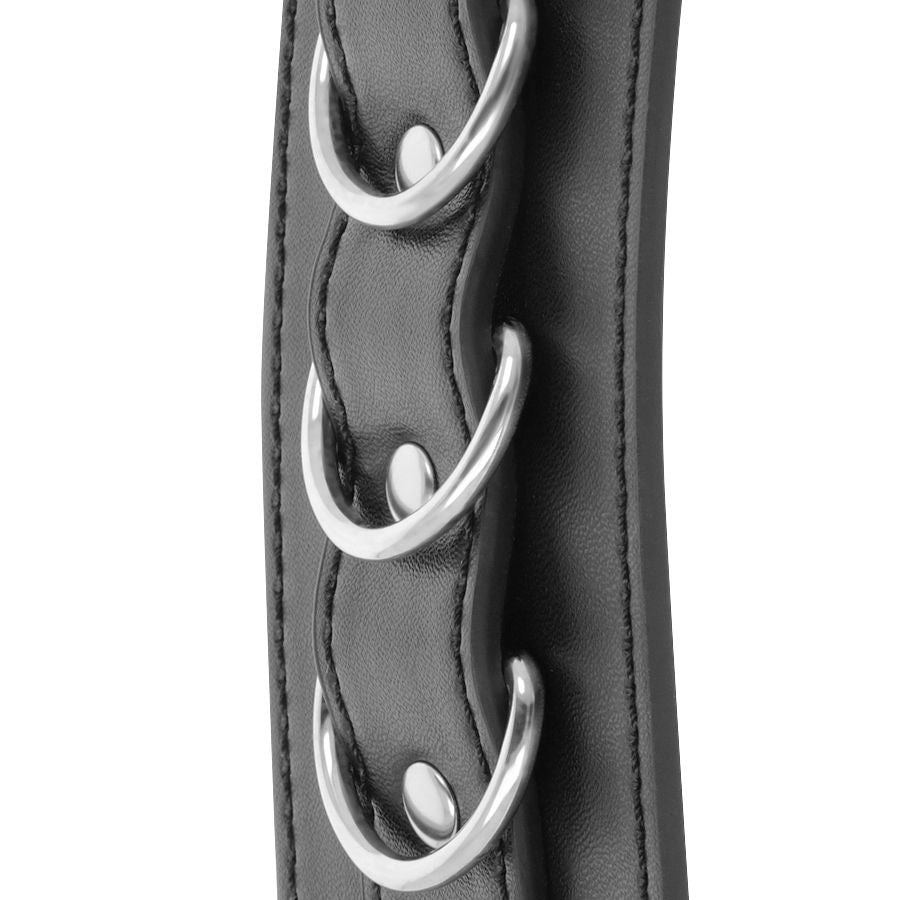 DARKNESS – Black adjustable leather ankle handcuffs