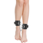 DARKNESS – Black adjustable leather ankle handcuffs