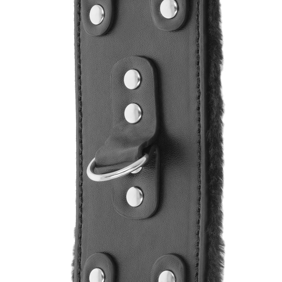 DARKNESS – Black adjustable leather handcuffs with lining
