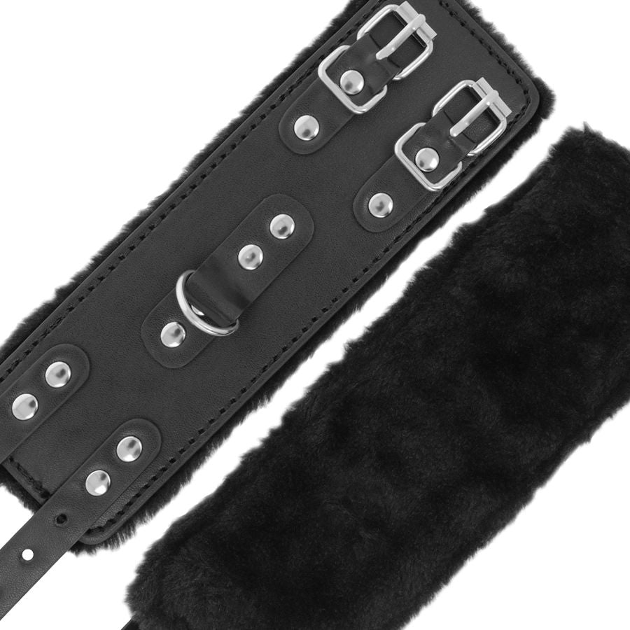 DARKNESS Lederhandschellen – Schwarz, mit Innenfutter