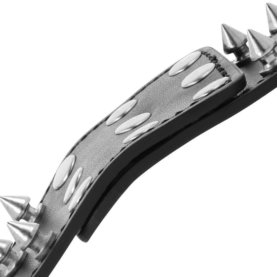 DARKNESS Skulls and Bones – Black spiked handcuffs