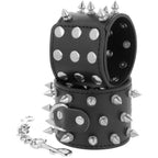 DARKNESS Skulls and Bones – Black spiked handcuffs