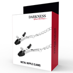 DARKNESS Nippelklemmen – Metall mit Kette, verstellbar