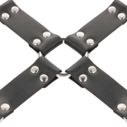 DARKNESS – MENOTTES EN CUIR POUR PIEDS ET MAINS NOIR