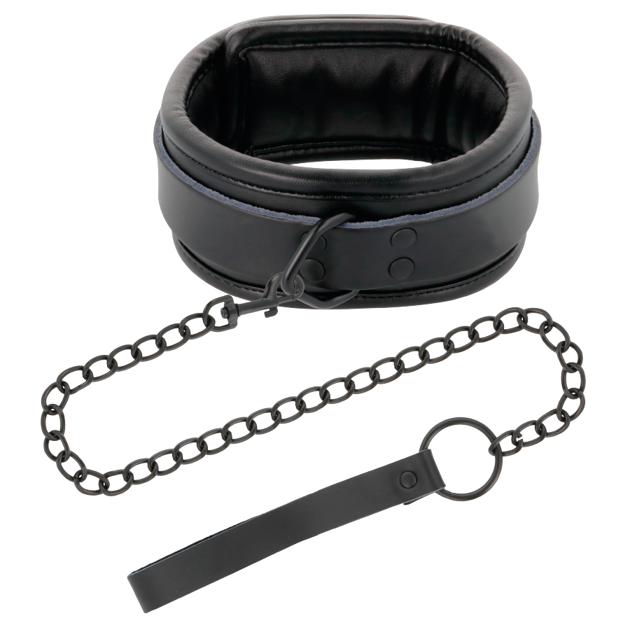DARKNESS – MENOTTES ET COLLIER EN CUIR NOIR