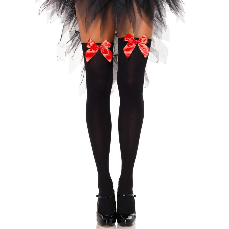 LEG AVENUE – IN NYLON NERO CON FIOCCO TAGLIA UNICA